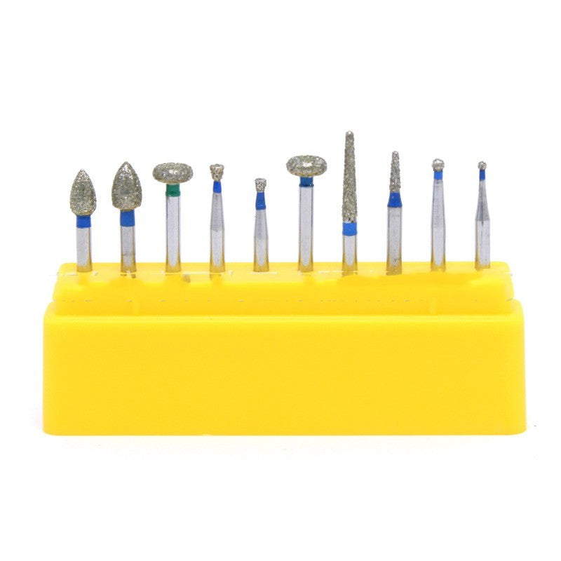 Dental Burs Dispenser Box – Tooth Preparation Burr Set (Blue/Red/Yellow)