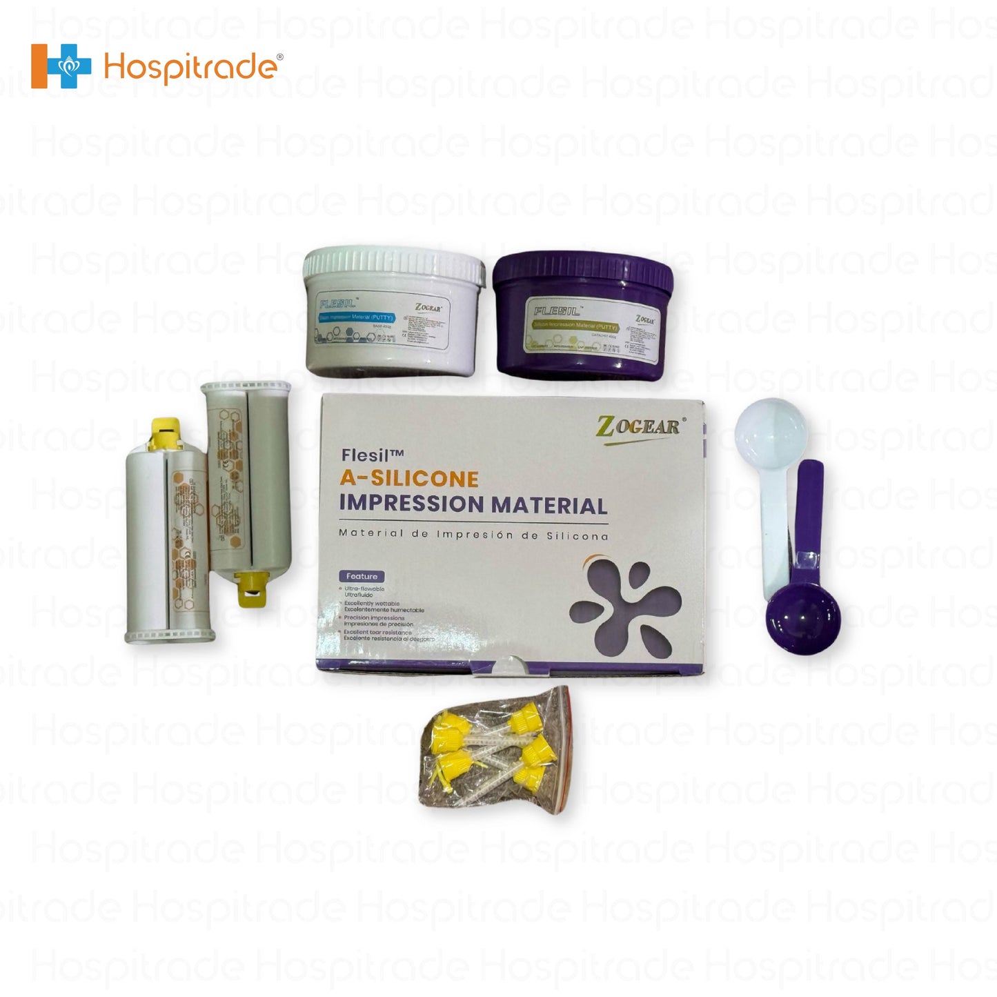 Dental Fast Putty Impression Material Catalyst + Base 400 + 400 gm 2x light body 50ml