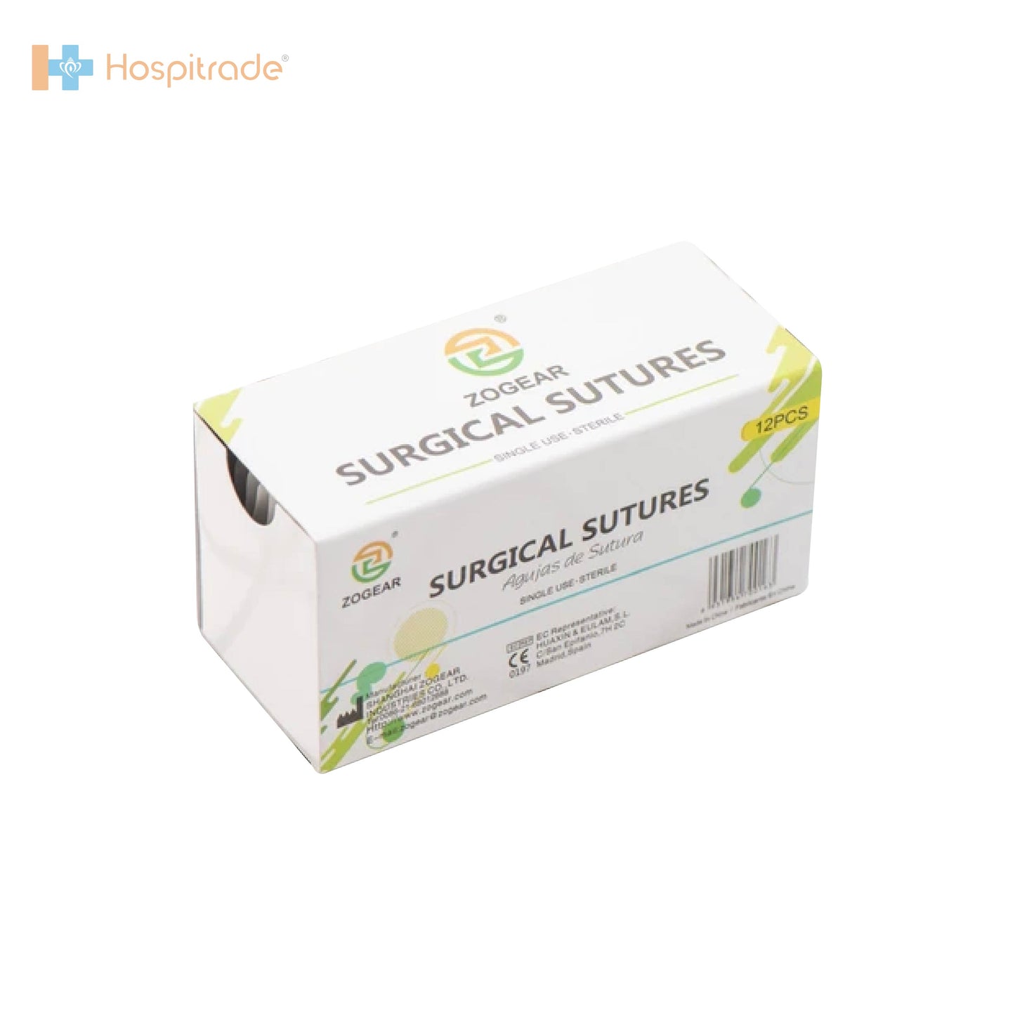 Silk (Braided) Sutures with Reverse Cutting Needle - 3/0 Gauge pack of 12