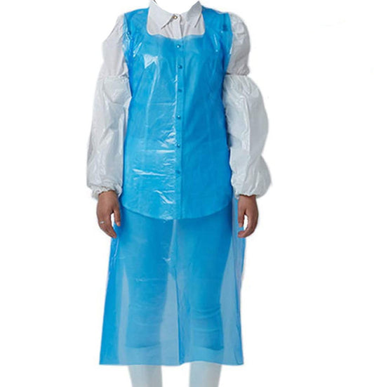 Disposable Blue Plastic Apron – Waterproof & Lightweight | Pack of 100