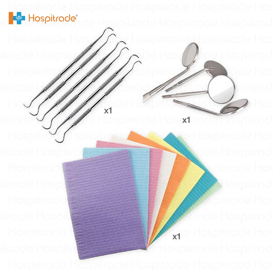 Dental Examination Kit – Mouth Mirrors, Probes & Patient Bibs | Save 11%
