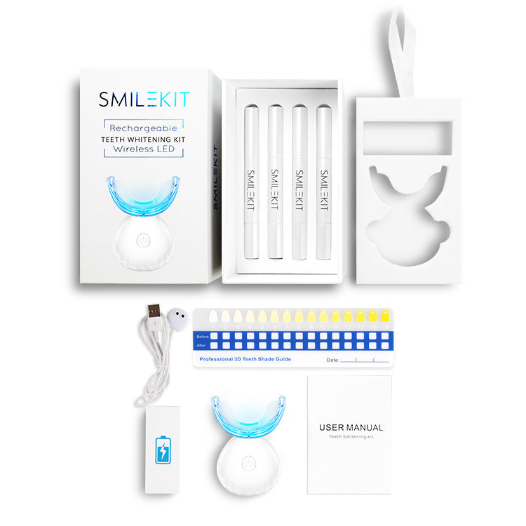 Teeth Whitening Retainers with Wireless Charging – Dental Instrument Kit (Black/White)