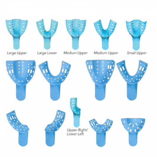 Plastic autoclavable dental impression trays pack of 10