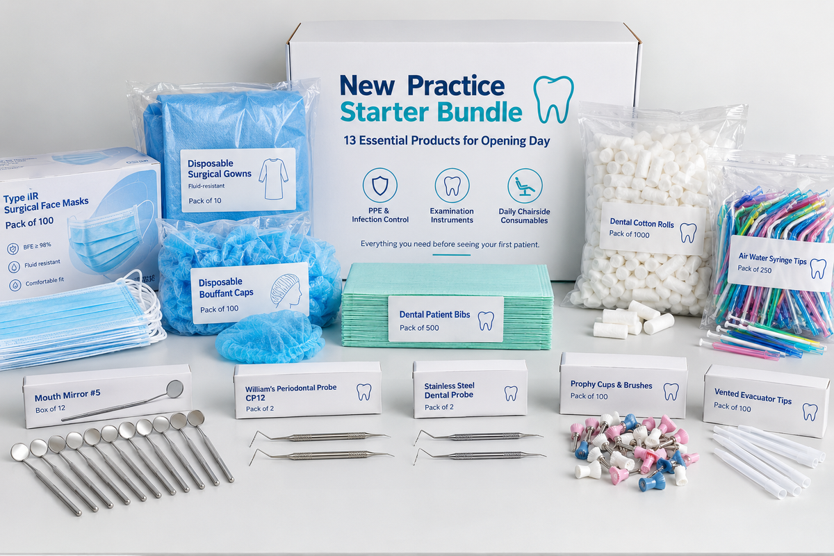 New Practice Starter Bundle – PPE, Instruments & Consumables | Save £12.61