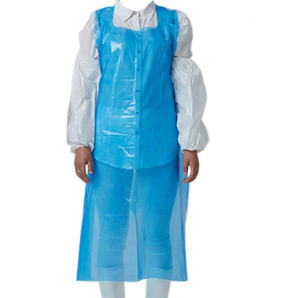 Disposable Blue Plastic Apron – Waterproof & Lightweight | Pack of 100